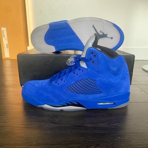 Royal Blue Air Jordan Retro 5 - Picture 2 of 5